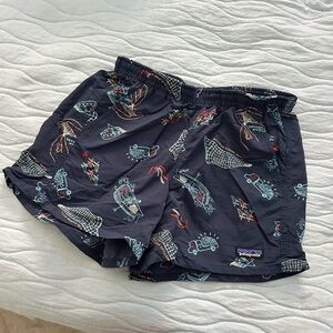 Patagonia Dark Blue Graphic Shorts